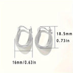 S925 Silver Twisted Hoop Earrings for Women Lightweight Hypoallergenic