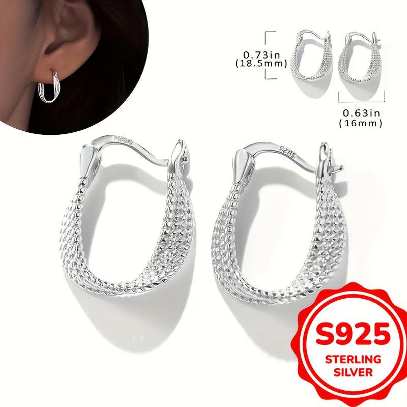 S925 Silver Twisted Hoop Earrings for Women Lightweight Hypoallergenic