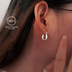 S925 Silver Twisted Hoop Earrings for Women Lightweight Hypoallergenic