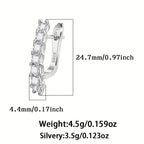 Women's Ring Earrings Light Single Row Zirconia Ear Ornaments 925 Silver