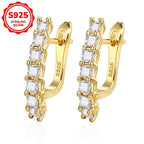 Women's Ring Earrings Light Single Row Zirconia Ear Ornaments 925 Silver