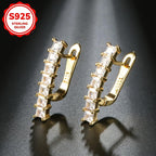 Women's Ring Earrings Light Single Row Zirconia Ear Ornaments 925 Silver