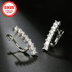 Women's Ring Earrings Light Single Row Zirconia Ear Ornaments 925 Silver