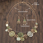 Bohemian Geometric Jewelry Set: Necklace and Earrings