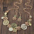 Bohemian Geometric Jewelry Set: Necklace and Earrings