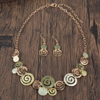 Bohemian Geometric Jewelry Set: Necklace and Earrings