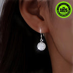 2pcs Anti Allergy Zirconia Ball Earrings S925 French Hook Spring Summer