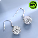 2pcs Anti Allergy Zirconia Ball Earrings S925 French Hook Spring Summer