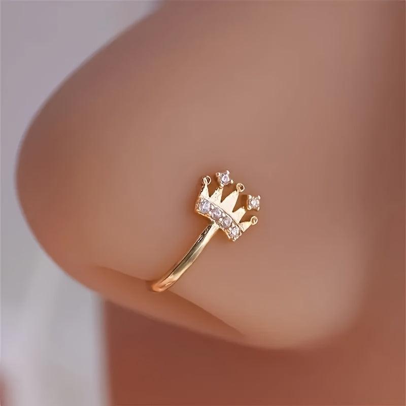 9pcs Nose Clip Set Women No Piercing Needed Design with CZ for Daily Wear