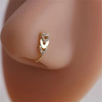 9pcs Nose Clip Set Women No Piercing Needed Design with CZ for Daily Wear