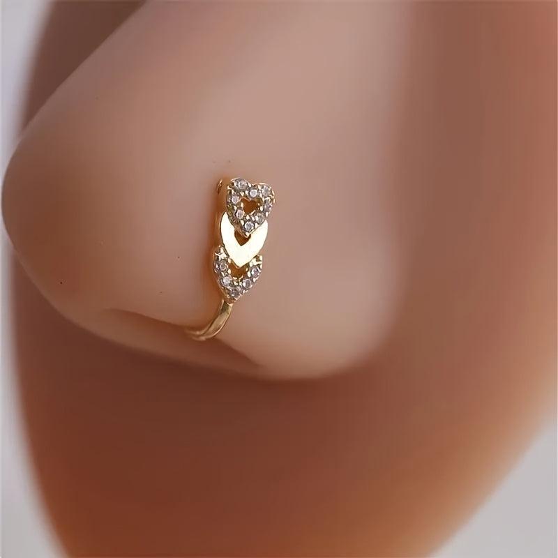 9pcs Nose Clip Set Women No Piercing Needed Design with CZ for Daily Wear