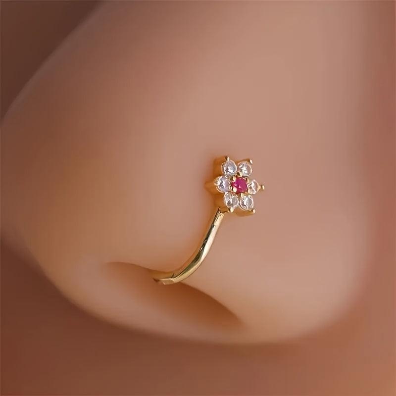 9pcs Nose Clip Set Women No Piercing Needed Design with CZ for Daily Wear