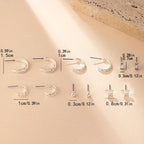 6-Pair 18K Gold-Plated Stud Earrings Set Heart & Symbol Design