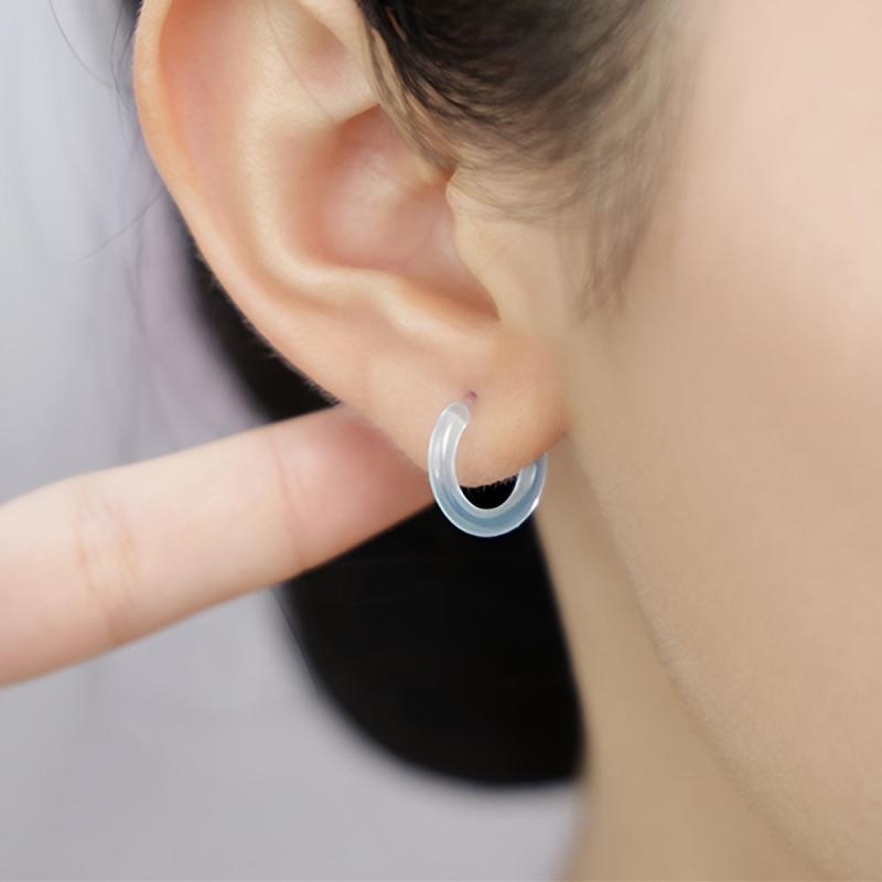 12pcs Resin Hoop Earrings, Hypoallergenic, Assorted Colors