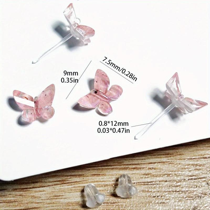 12pcs Resin Butterfly Earring Set Colorful Studs for Daily & Party Wear