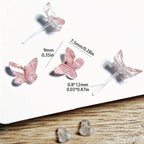 12pcs Resin Butterfly Earring Set Colorful Studs for Daily & Party Wear