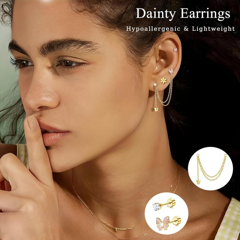 27pcs Stainless Steel Cartilage Earrings Set