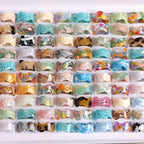 10pcs Ocean Marble Gradient Resin Rings Beach Jewelry Pack