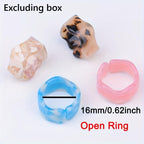 10pcs Ocean Marble Gradient Resin Rings Beach Jewelry Pack