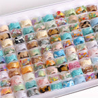 10pcs Ocean Marble Gradient Resin Rings Beach Jewelry Pack