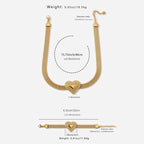 Love Decoration Stainless Steel Necklace and Bracelet Set