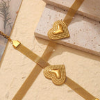 Love Decoration Stainless Steel Necklace and Bracelet Set