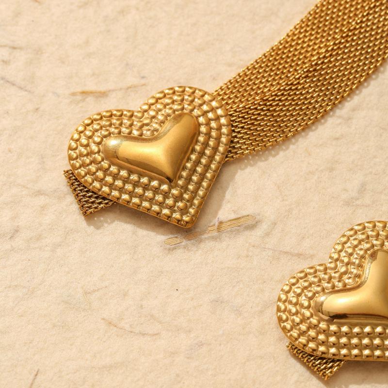 Love Decoration Stainless Steel Necklace and Bracelet Set