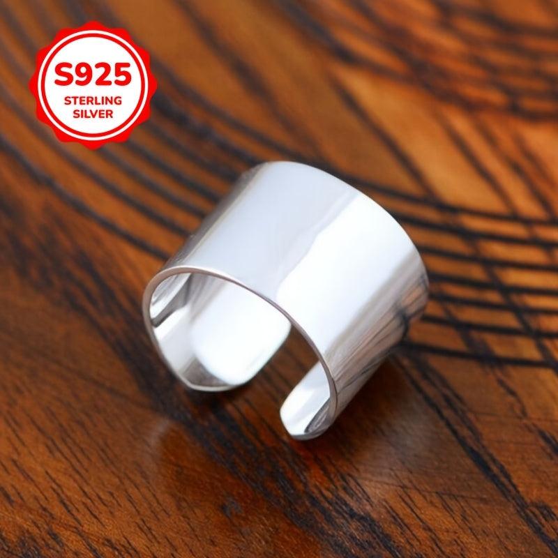 925 Silver Adjustable Geometric Ring for Index Finger - Allergy-Free