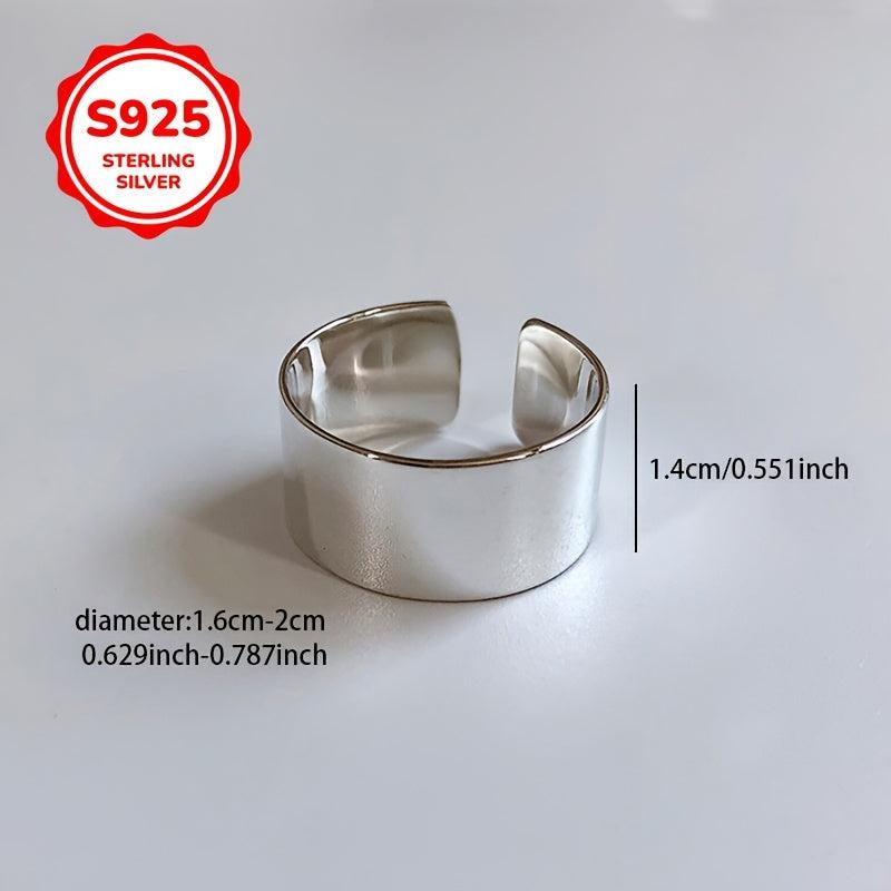 925 Silver Adjustable Geometric Ring for Index Finger - Allergy-Free