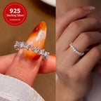 925 Sterling Silver Ring Full Pave Zirconia Love & Romance Symbol High Jewelry