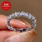 925 Sterling Silver Ring Full Pave Zirconia Love & Romance Symbol High Jewelry