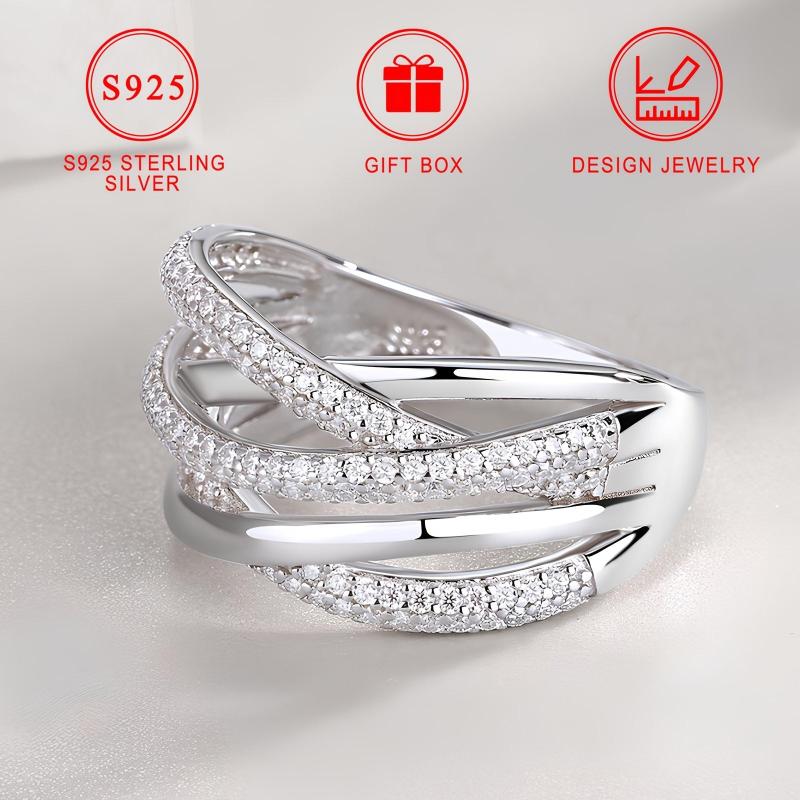Women's Shining Zirconia Ring with Cross Design