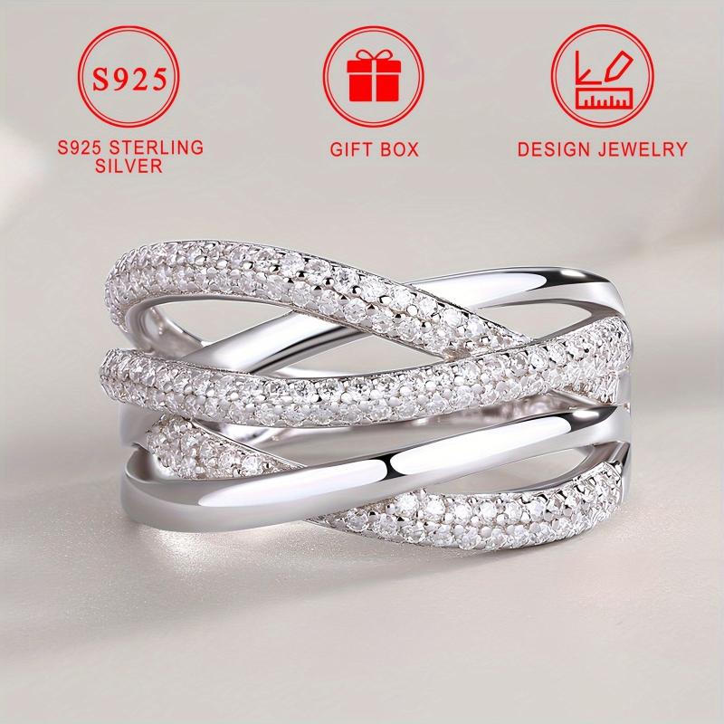 Women's Shining Zirconia Ring with Cross Design