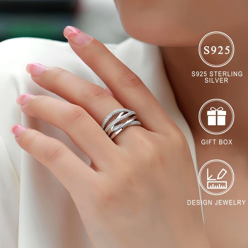 Women's Shining Zirconia Ring with Cross Design