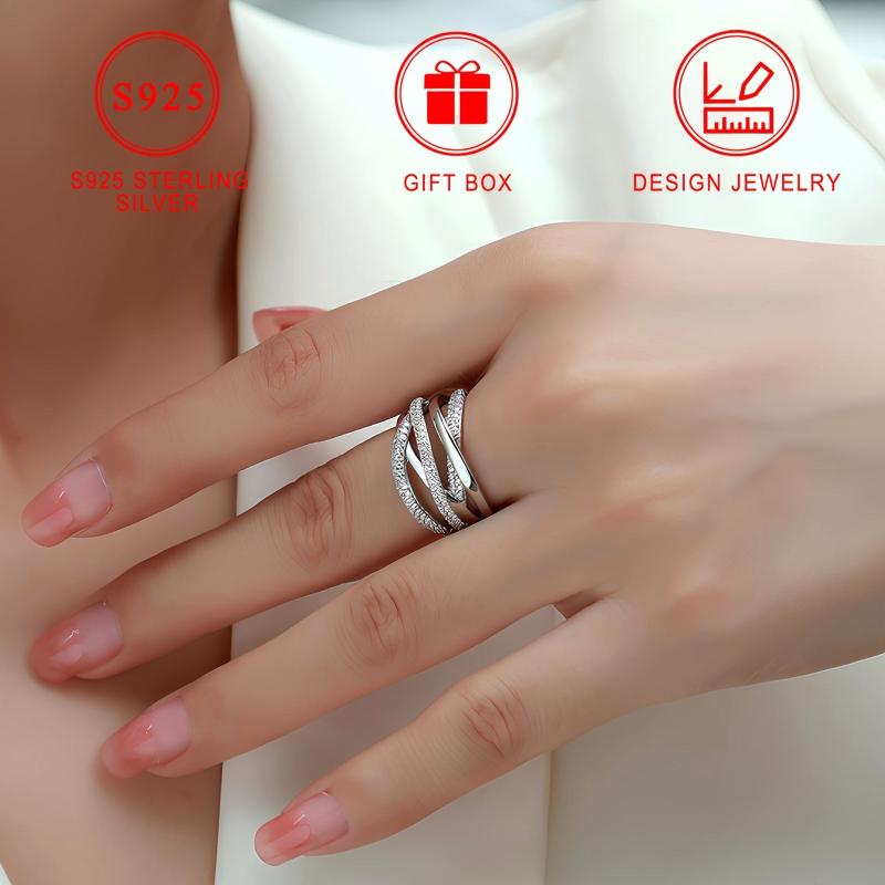 Women's Shining Zirconia Ring with Cross Design