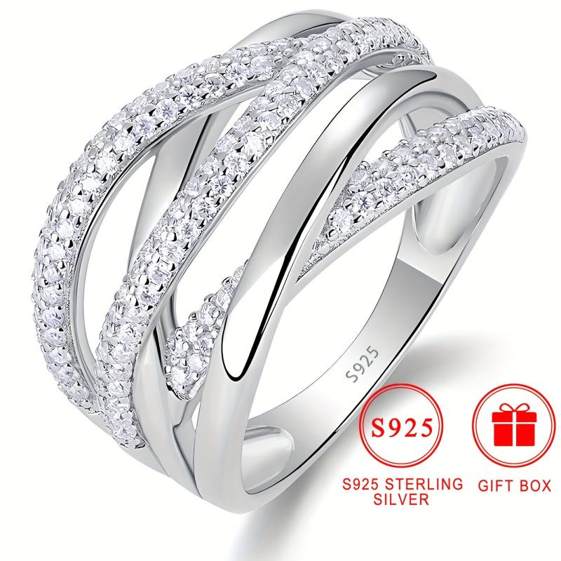 Women's Shining Zirconia Ring with Cross Design