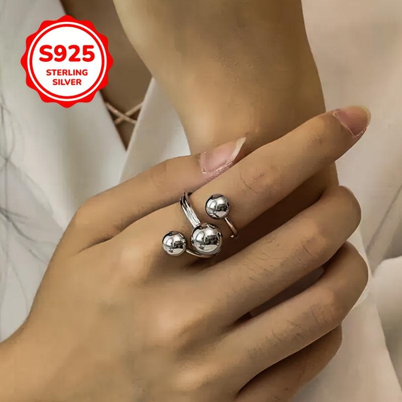 Adjustable 925 Silver Layer Planet Ring