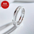 Hollow Single Layer Full Stone Ring Date Ring Women's s925 Sterling Silver
