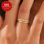 Hollow Single Layer Full Stone Ring Date Ring Women's s925 Sterling Silver