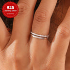 Hollow Single Layer Full Stone Ring Date Ring Women's s925 Sterling Silver