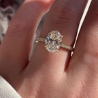 S925 Silver Ring 14K Gold Plated 1-3CT Zirconia Oval Setting