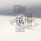 S925 Silver Ring 14K Gold Plated 1-3CT Zirconia Oval Setting