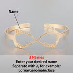 Personalized Infinity Bracelet with 16 Names 18K Plated