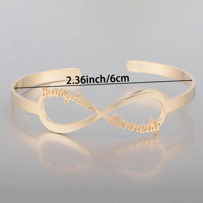 Personalized Infinity Bracelet with 16 Names 18K Plated