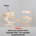 Personalized Infinity Bracelet with 16 Names 18K Plated