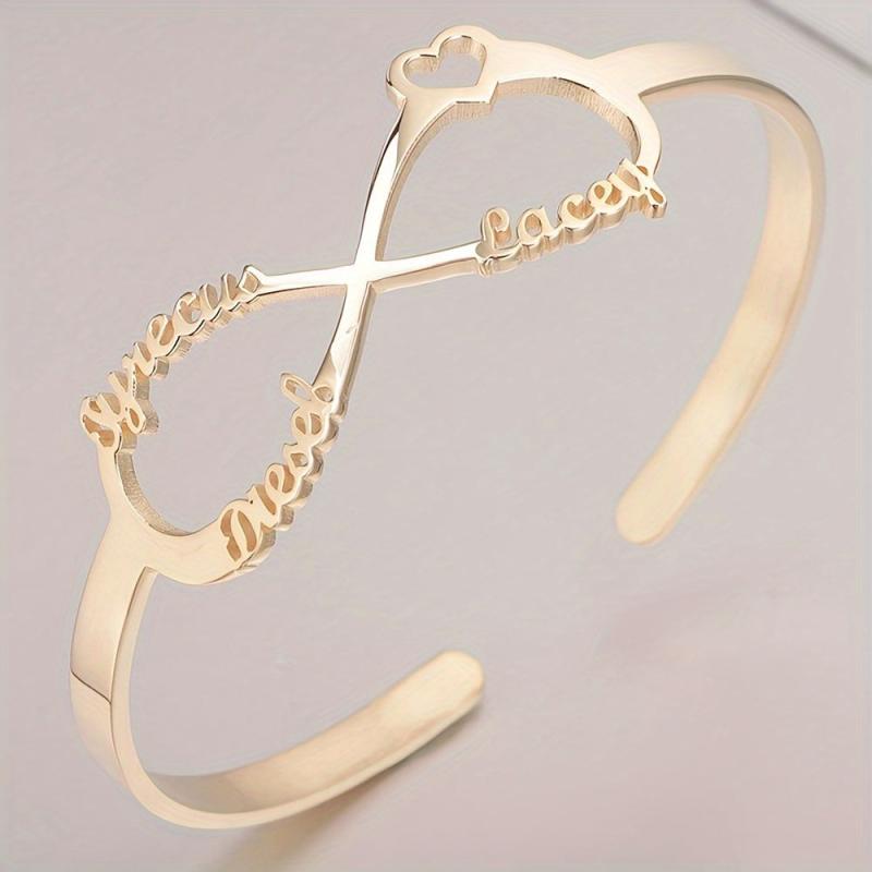 Personalized Infinity Bracelet with 16 Names 18K Plated