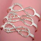 Personalized Infinity Bracelet with 16 Names 18K Plated