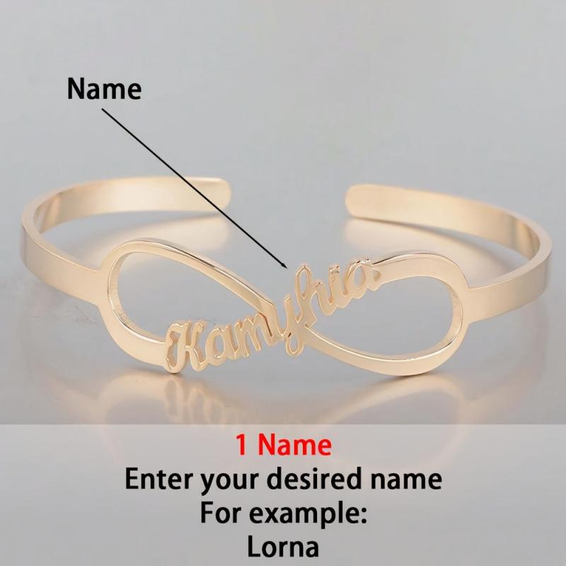 Personalized Infinity Bracelet with 16 Names 18K Plated