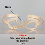 Personalized Infinity Bracelet with 16 Names 18K Plated