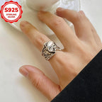 Hypoallergenic Retro Distressed Punk Style Open Ring